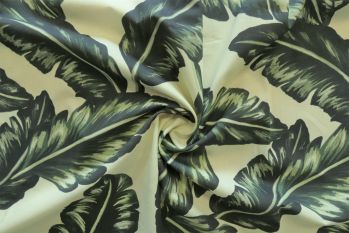 Lady McElroy Botanical Leaf - Mallard Viscose Challis Lawn - Remnant - 3m
