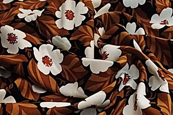 Lady McElroy Miss Floral - Mocha - Viscose Challis Lawn