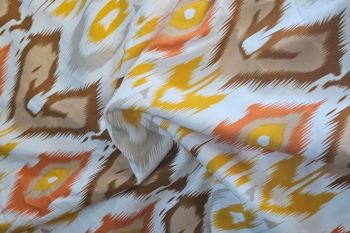 Lady McElroy Contemporary Ikat - Yellow Viscose Challis Lawn