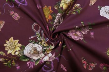 Lady McElroy Cobra Corsage - Mulberry Cotton Marlie-Care Lawn - Remnant - 1.8m