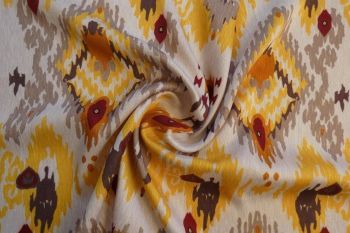 PREORDER Lady McElroy Woven Stories - Ochre - Organic Rayon Gemma Sateen