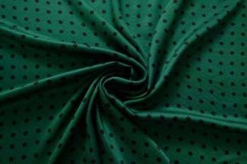 Lady McElroy Aimee Spot - Bottle Green - Organic Rayon Gemma Sateen