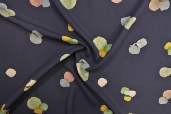 Lady McElroy Prosecco Fizz - Navy - Viscose Challis Lawn Remnant - 3M